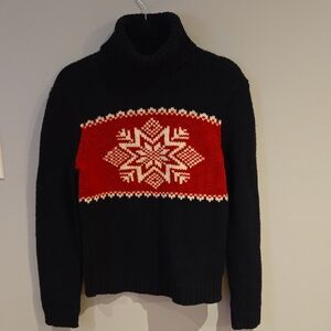 Vintage Ralph Lauren Black and Red Turtleneck active Sweater Size S
